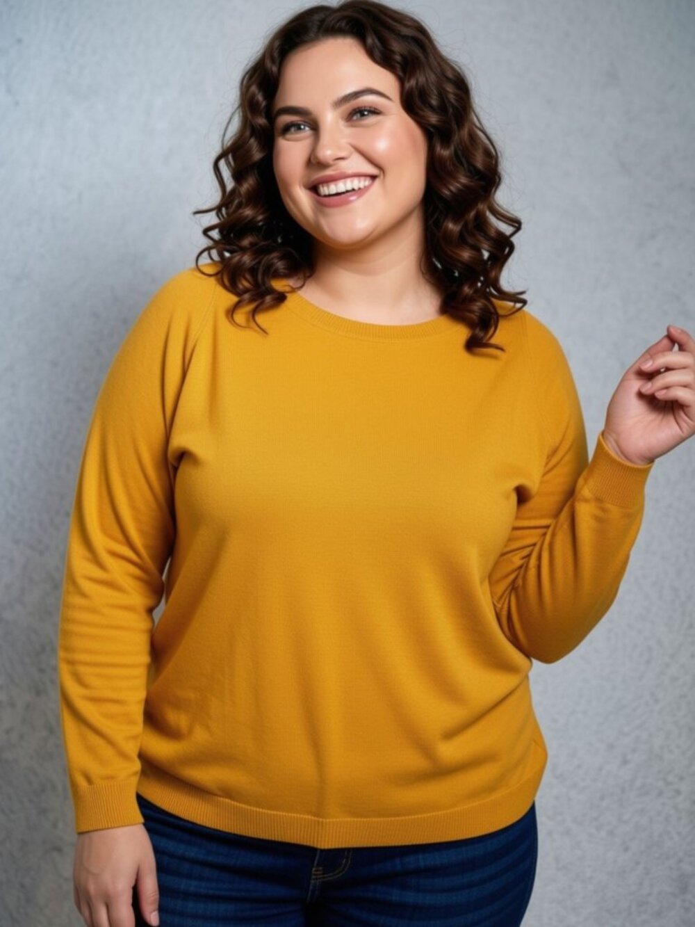 Ready for Fall:  Cyrus Sweater Golden Yellow Long Sleeve Size 1x